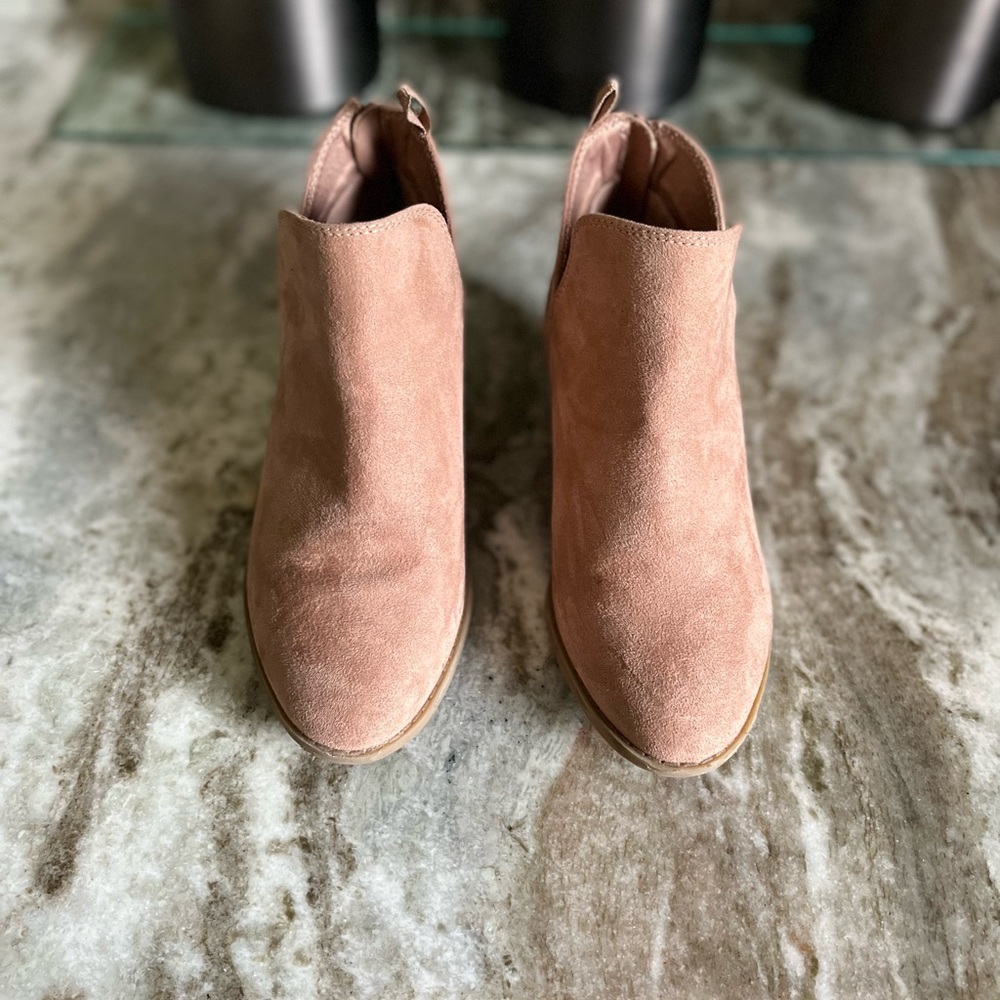 Blush pink booties